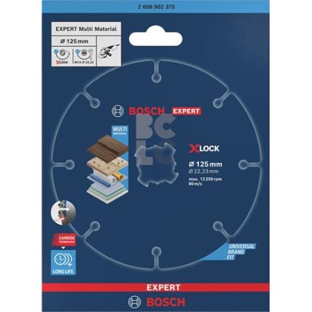 BOSCH EXPERT karbidna rezna ploča za više materijala, X-LOCK, 125 × 22,23 mm