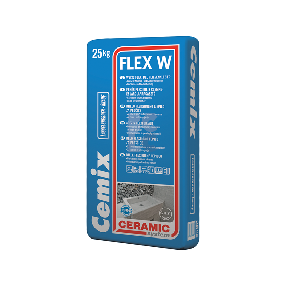 CEMIX Flex W (C2TES1) - fleksibilno bijelo ljepilo za keramiku
