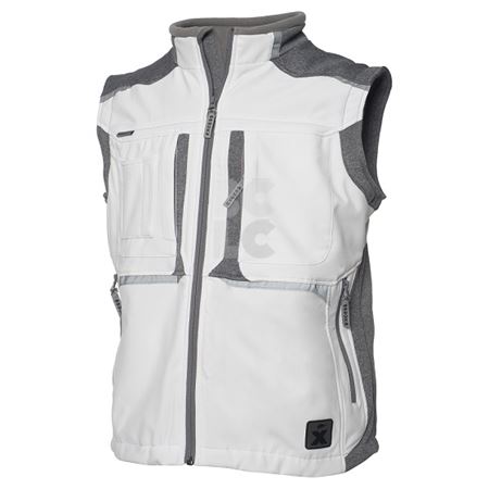 Prsluk Activ Pro softshell bijelo-sivi