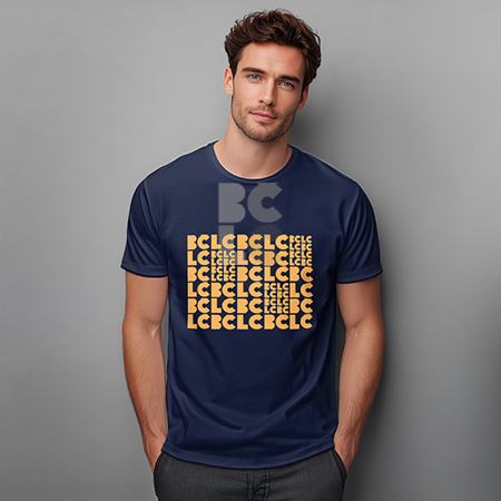 BČLĆ T-shirt, tamno plava, žuti pattern