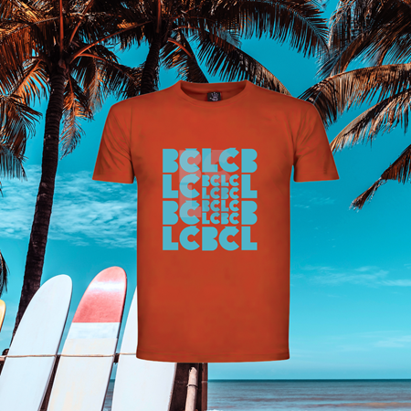 BČLĆ T-shirt, crvena, svijetlo plavi pattern