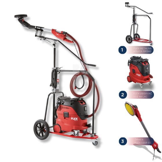 FLEX Žirafa GE6REC+torba+FLEX Usisavač VCE 44 L AC+Flex kolica GM340