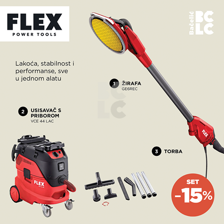 FLEX Žirafa GE6REC+torba+FLEX Usisavač s priborom VCE 44 L AC