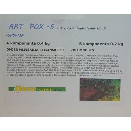 NOVAPOX ARTPOX-S EPOXY SMOLA  - SPORIJA