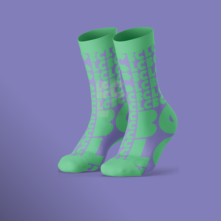 BČLĆ čarape zeleno-ljubičaste